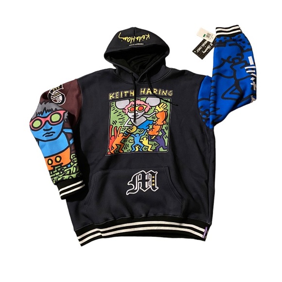 NWT Keith haring members only AOP Andy muse men’s multi color AOP hoodie men’s L - Picture 2 of 12